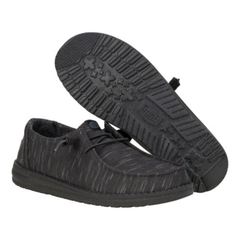 Hey Dude Wendy Heathered Stretch Casual Shoe Size 7 NWT Black